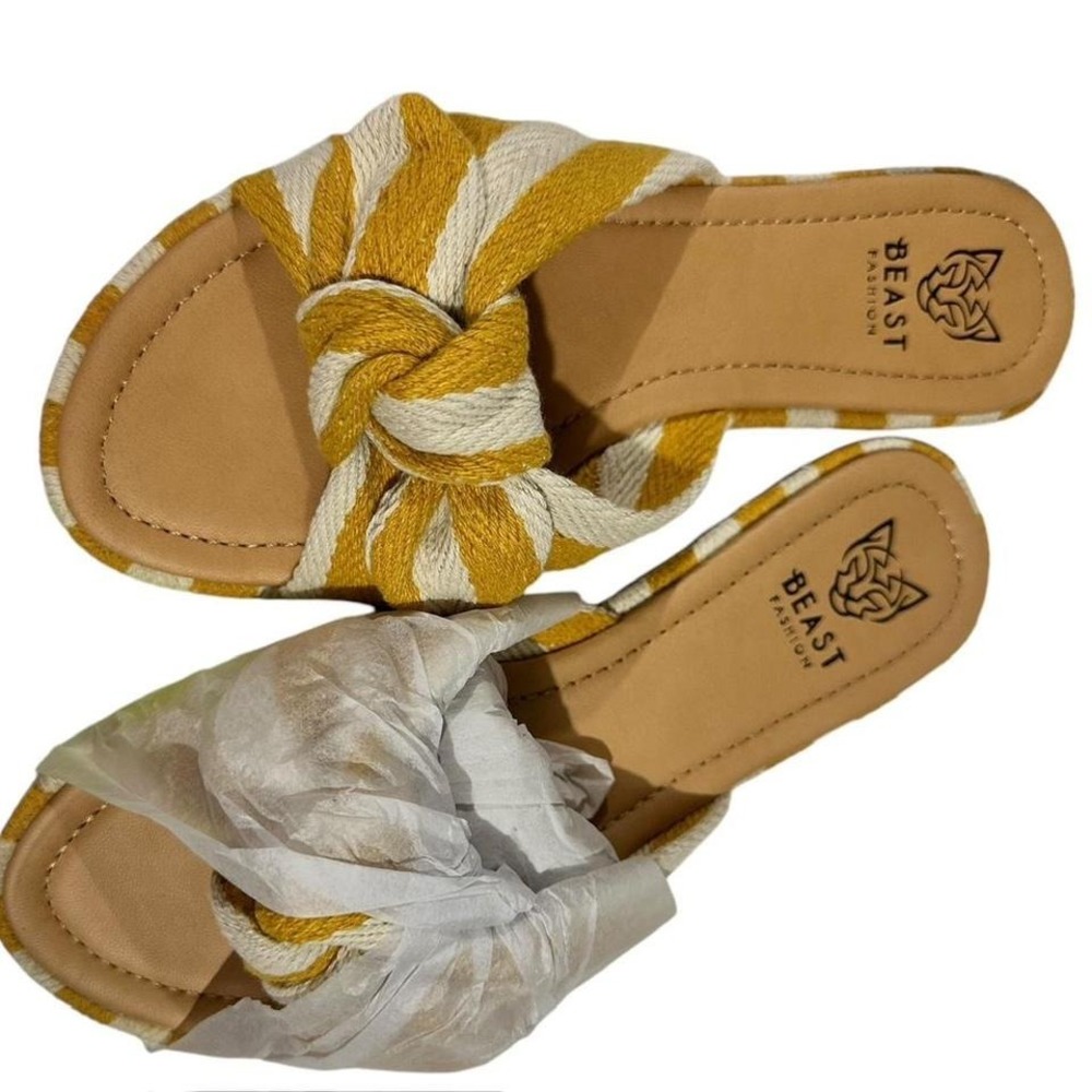 New Beast Sandals with A‎ Knot Detail Mustard Size 8